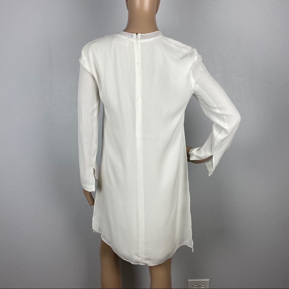 NEW A.L.C. WHITE CROCHET INSET SHIFT MINI DRESS - Picture 7 of 9